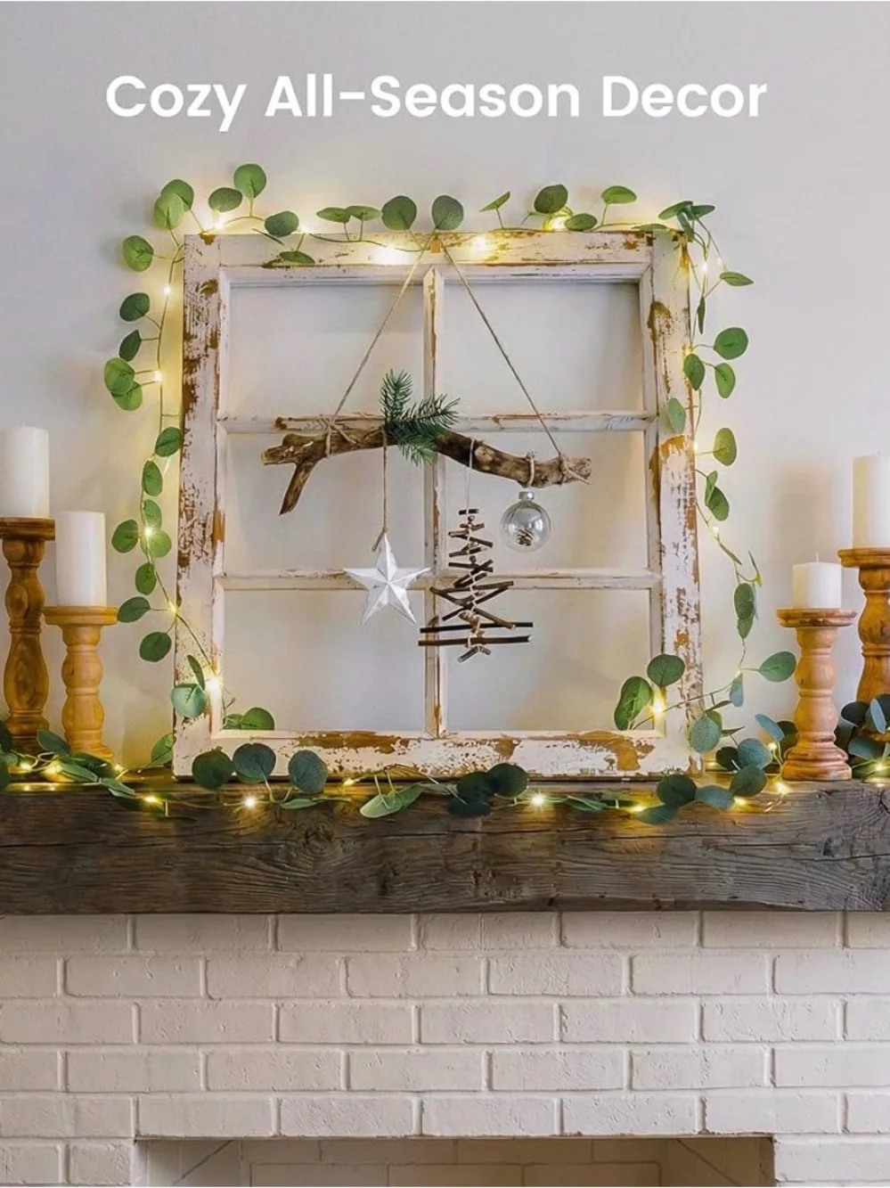 Eucalyptus Leaf LED Garland String Lights - Green